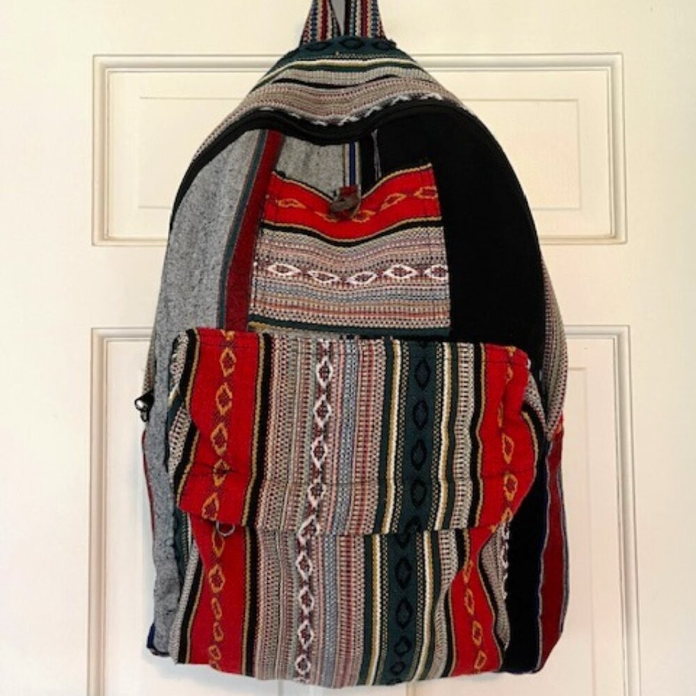 Beautiful, Like New 100% Cotton Dhurrie Backpack